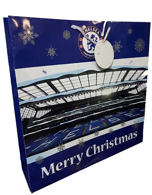 Chelsea F.c Official Product Gift Bag Christmas Stadium Picture Snowflakes • £7.99