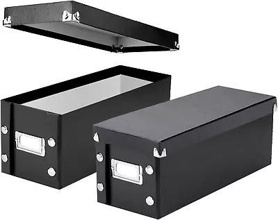 CD Storage Box - 2 Pack - Durable 5.1 X 5.1 X 13.2 Inch Disc Holders With Lids T • $34.85
