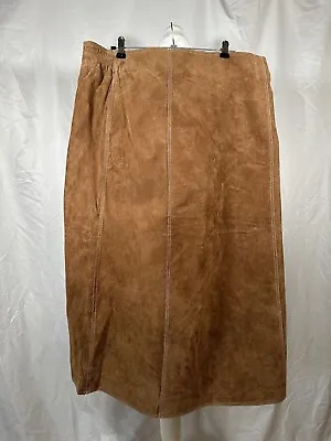 Conrad Leather Long Brown Skirt Size 16 Cowboy Country Western Nwt • £34.99