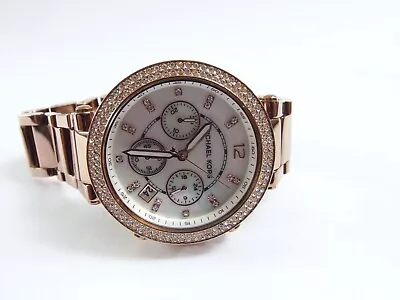 Michael Kors Women's Quartz Analog Chronograph Watch MK-5491 Parker Rose Gold • $39.55