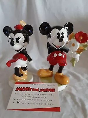 Mickey & Minnie Mouse Limited Edition Goebel Club Figurine Set In Original Box • $90