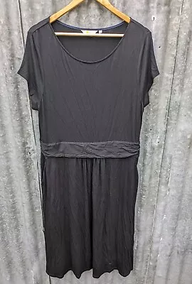 Boden Womens Long Dress Black Size UK 18 (AU 16) Short Sleeve AS NEW • $33