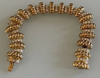 Vintage Jacqueline Kennedy JBK Gold Plated Bracelet With Rhinestones • £33.25