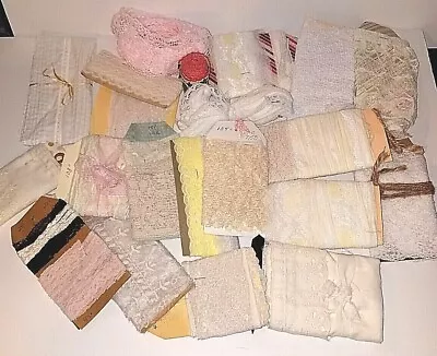 Lot Of Lace Various Colors Widths & Lengths Crafts Sewing Over 50 Yards LOT2 • $29.99