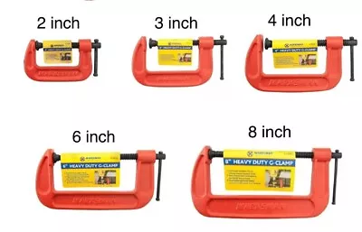 HEAVY DUTY RED G Clamp Iron Clamps Wood Working Welding Support Great Tool Set  • £3.99