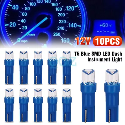 10x T5 Blue Smd Led Dash Instrument Light Dashboard Bulb Globe Convex Lens 12v • $5.68