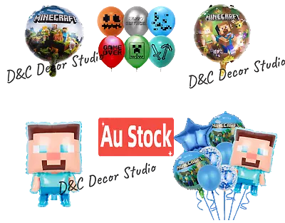 MINECRAFT GAMING FOIL BALLOONS FOR BOY Birthday Party Decoration • $3.80