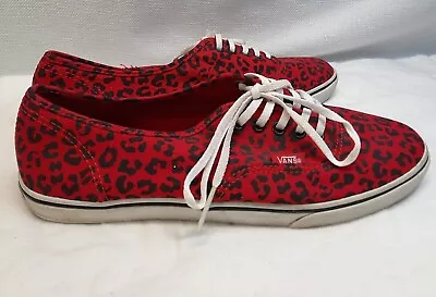 VANS Red Leopard Print Lace Up Tennis Shoes/sneakers  Men 7 • $24.95