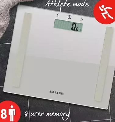 £11.95 • Buy Salter Bathroom Scales BMI Weighing Digital Home Body Glass 150kg  8 User