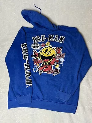 Retro Pac-Man Hoodie Sweater Mens Sz-XL Blue Sweater Gamer NWT • $49.98