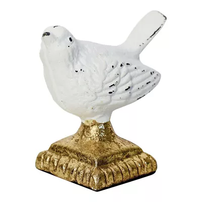 Metal 10cm Vintage Bird Sculpture Ornament Garden Home Lawn Decor Figure White • $29