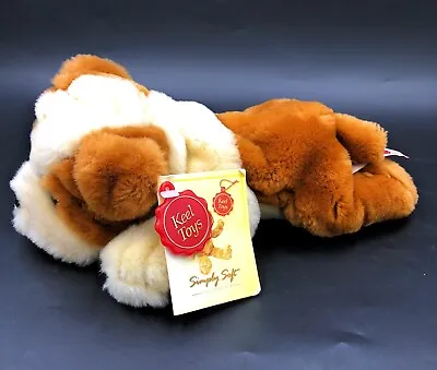 Simply Soft Collection Keel Toys 25cm Laying Bulldog Puppy Dog Plush With Tags • £12.99