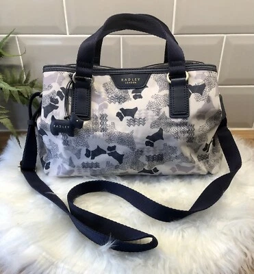 £23 • Buy Radley Medium Oilskin Blue “Data Dog”Crossbody/Shoulder/Grab Bag. Ex Used Cond.