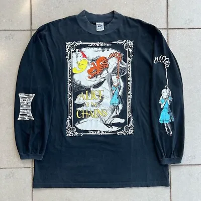 Vintage 1992 Alice In Chains Alice In Wonderland Long Sleeve T Shirt XL Grunge • $2220