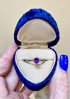 Very Pretty Antique/Vintage Designer Signed 10 Kt. Yellow Gold And Amethyst Ring • $135