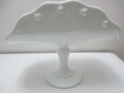 Vintage Indiana Glass Teardrop Fruit Bowl Banana Stand White Milk Glass 8  Tall • $29.03