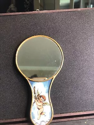 Vintage French-Style Hand Mirror Cupid Angels Clouds Collectible • $21.99