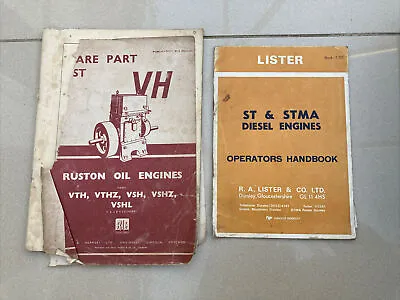 £9.99 • Buy Vintage Manuals Ruston Oil Engines  Parts List & Lister ST/STMA Diesels Handbook