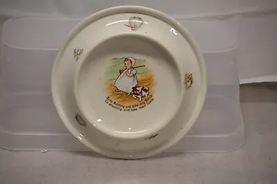 Antique 1905 Royal Baby Plate Usa Baby Bunting With Dog Go Hunting 9  Dia. • $19.99