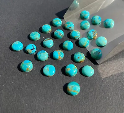 [wholesale] Natural Blue  Mohave Turquoise Cabochon Round Shape Loose Gemstone • $347.99