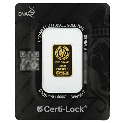 5 Gram Scottsdale Lion .9999 Fine Gold Bar In Assay • $413.76