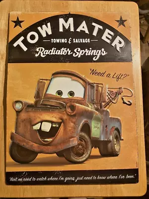 Disnet Pixar Tow Mater Metal Wall Poster • $19.95