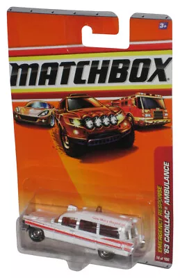 Matchbox Emergency Response (2009) White '63 Cadillac Ambulance Toy Car #56/100 • $18.98
