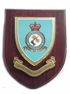 RAF Fire Fighting And Rescue Service Military Shield Wall Plaque • £21.99