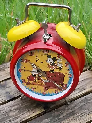 Vintage  Mickey Mouse Alarm Clock Walt Disney 1988  Made In Hungry • £29.99