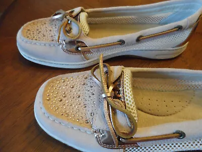Sperry Top Siders Pink/Rose Gold & Sequin  Flats Women's 8.5 M • $24.99
