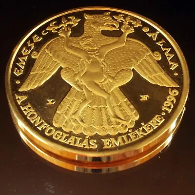 Hungary Honfoglalás 1100 Years Commemorative Gold Plated Coin • $750