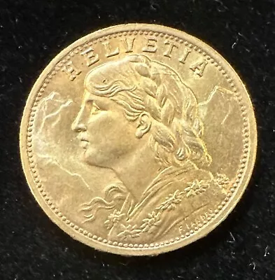 1947 Swiss Helvetia 20 Franc Gold Coin • $506.95