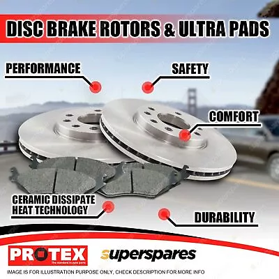 Protex Front Brake Rotors Ultra Pads For Nissan NX B13 Coupe Pulsar SSS N15 2.0L • $199.95