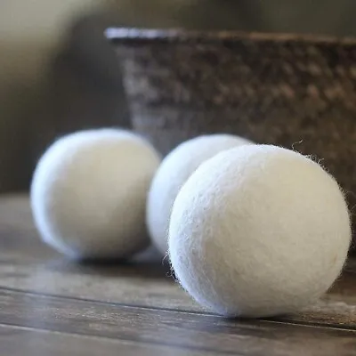 3-Pack 100% Wool Dryer Balls: Softener Laundry Essential Eco-Friendly Crafting • £4.99