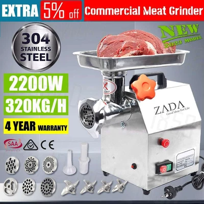 $259 • Buy 2200W Commercial Meat Mincer Electric Grinder Sausage Maker Filler 320Kg/H AU