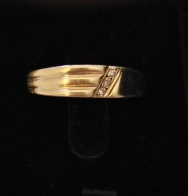 Mens Diamond 9ct 375 Gold Ring Wedding Dress Signet Size T-U USA 10 • $157