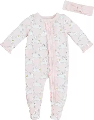 Mud Pie E4 Baby Girl Pink Bunny Sleeper One Piece Set 12150060 - Choose Size • $35.99