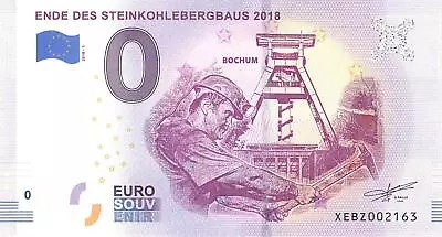 £4.10 • Buy 0 Euro Souvenir Banknote - End Of Coal Mining 2018-1