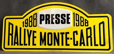 Rallye Monte Carlo Monaco WRC 1988 Presse Automobile Motor Car Rally Plate • £140