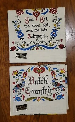 Vintage Kay Dee Linen Towels Amish Prints-Lot Of 2-New With Stickers-30 X  17   • $14.99