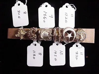 6 Sterling Western Rings Horses Horseshoe Longhorn Texas Shape Saddle Lone Star • $195