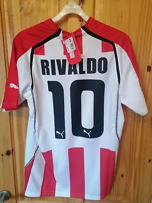 RIVALDO 10 OLYMPICAKOS HOME Football Shirt NEW • £55