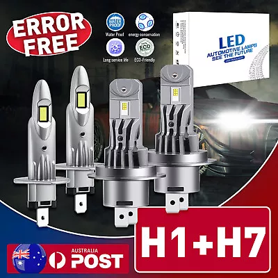 H1 H7 LED Headlight Bulbs Hi-Lo White Canbus Globes For Ford Focus 2002-2023 • $63.79