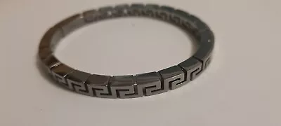 Versace Metallic Silver Meander Bracelet In Metallic For Women - USED • $217.80