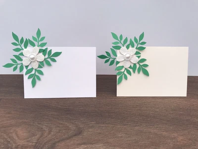 £2.99 • Buy 10 Flat Name Cards Flower Wedding Party Birthday Etc ( Ice White)