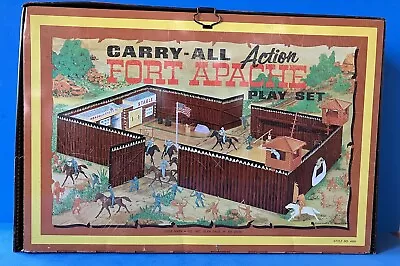 1968 MARX FORT APACHE Carry All Action Tin Case #4685 - Mostly Complete • $199.99