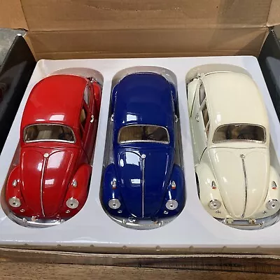 1967 Volkswagen VW Beetle 1:18 Scale 3 Models Job Lot Boxed Cream Blue Red  • $63.16