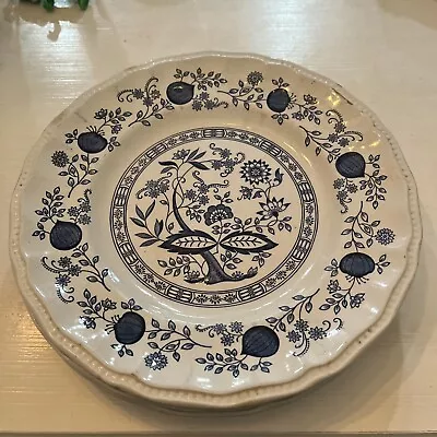 Lot Of 3 Vintage KENSINGTON STAFFORDSHIRE Blue Onion Dinner Plates 10  • $18