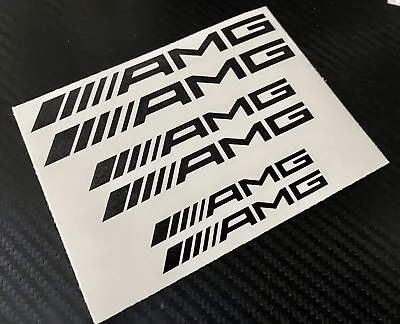 6 AMG Decal Sticker Vinyl Caliper Brake Black Heat Resistant Mercedes • $6.99