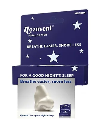 Nozovent Nasal Dilator Breathe Easier Snore Less Quality Sleep SIZE MEDIUM • £11.99